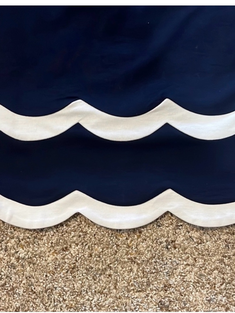 Crown & Ivy Navy and White Scallop-Trim Sleeveless Dress - Picture 2 of 6